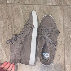 High top fringe sneakers